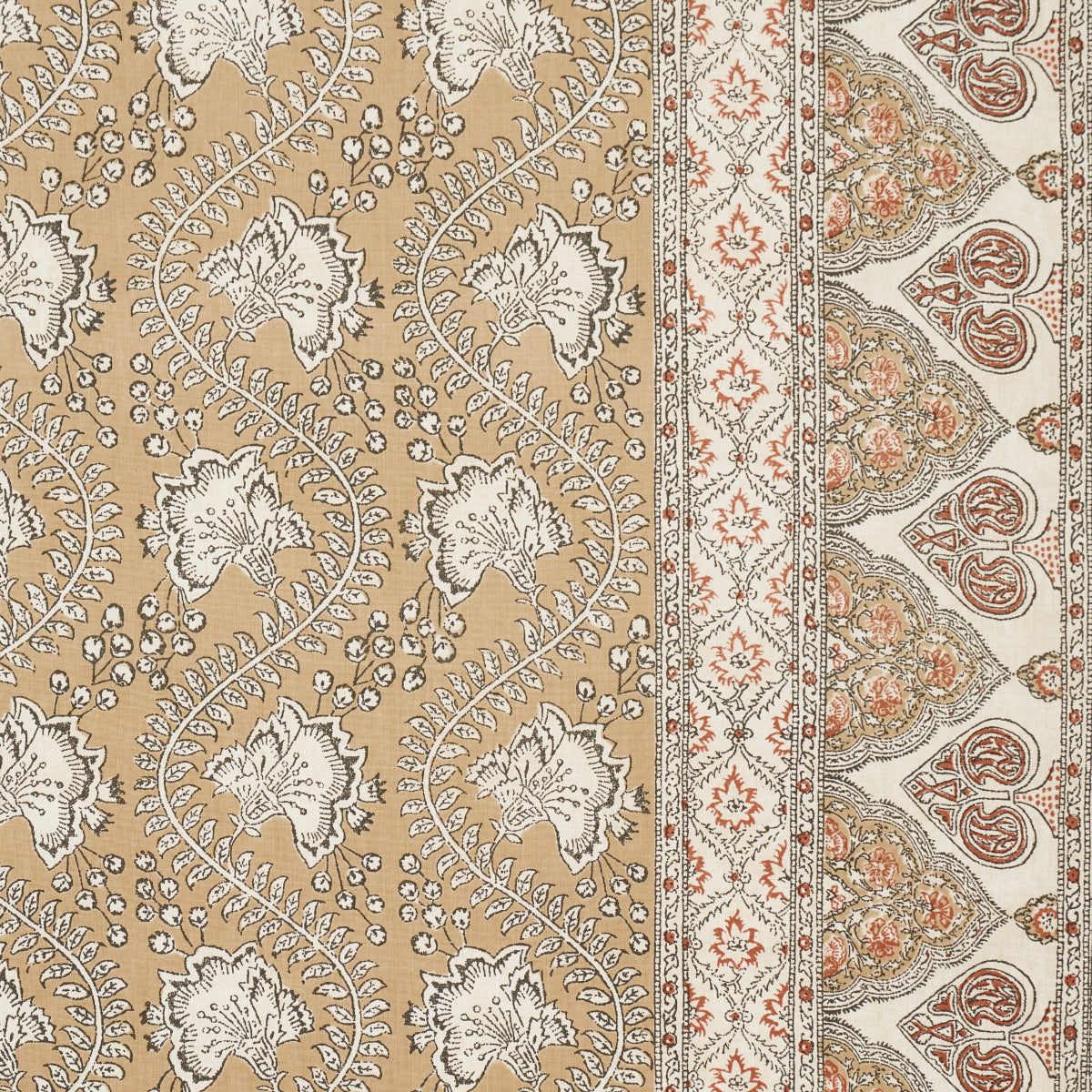 Tombay fabric in ochre color - pattern number 181342 - by Schumacher in the Jacaranda collection