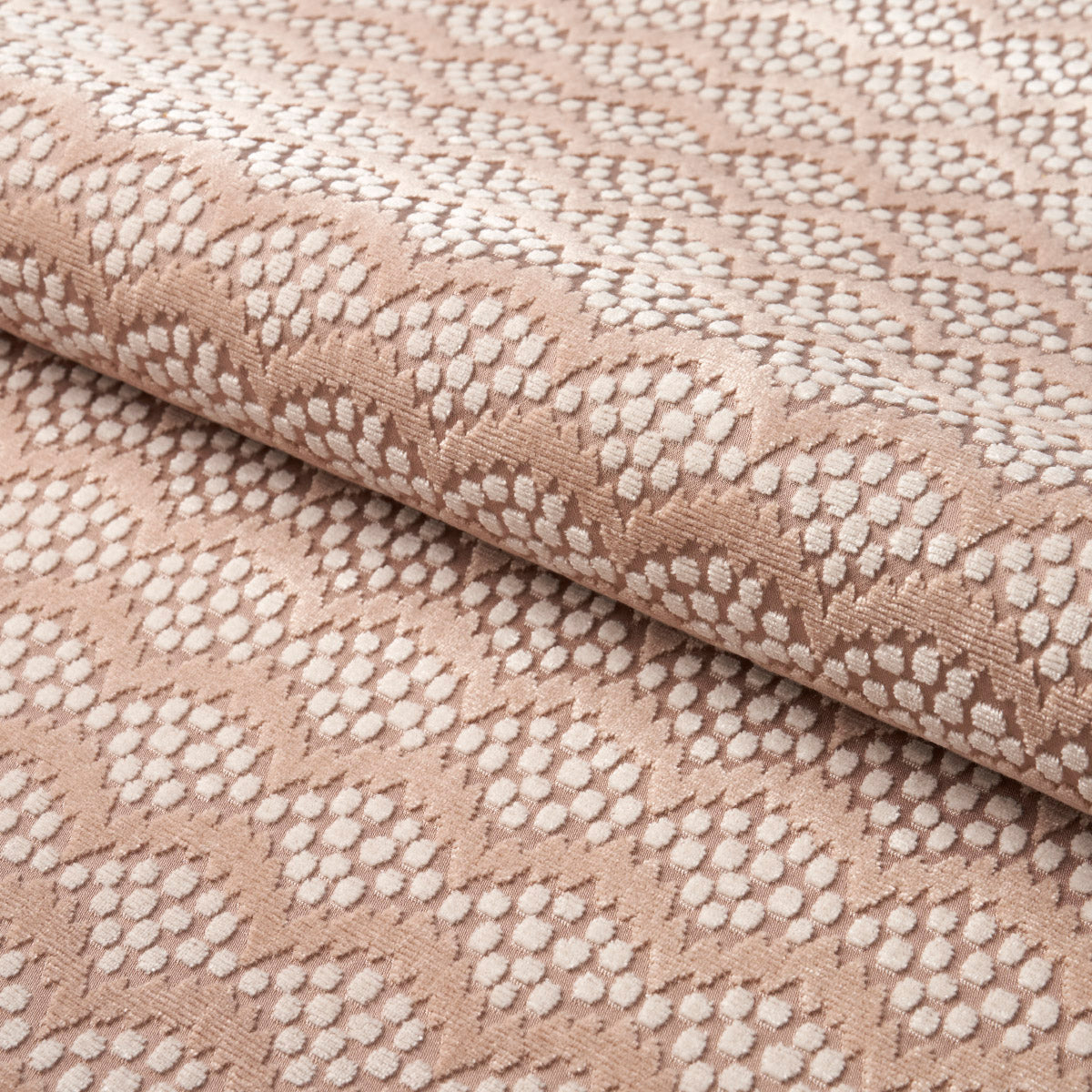 Pollen Cut Velvet fabric in soft clay color - pattern number 181422 - by Schumacher in the Neisha Crosland collection