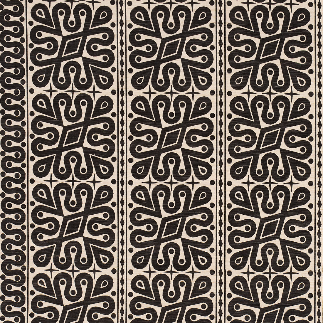 Borneo Silk fabric in black color - pattern number 181472 - by Schumacher in the Celerie Kemble collection