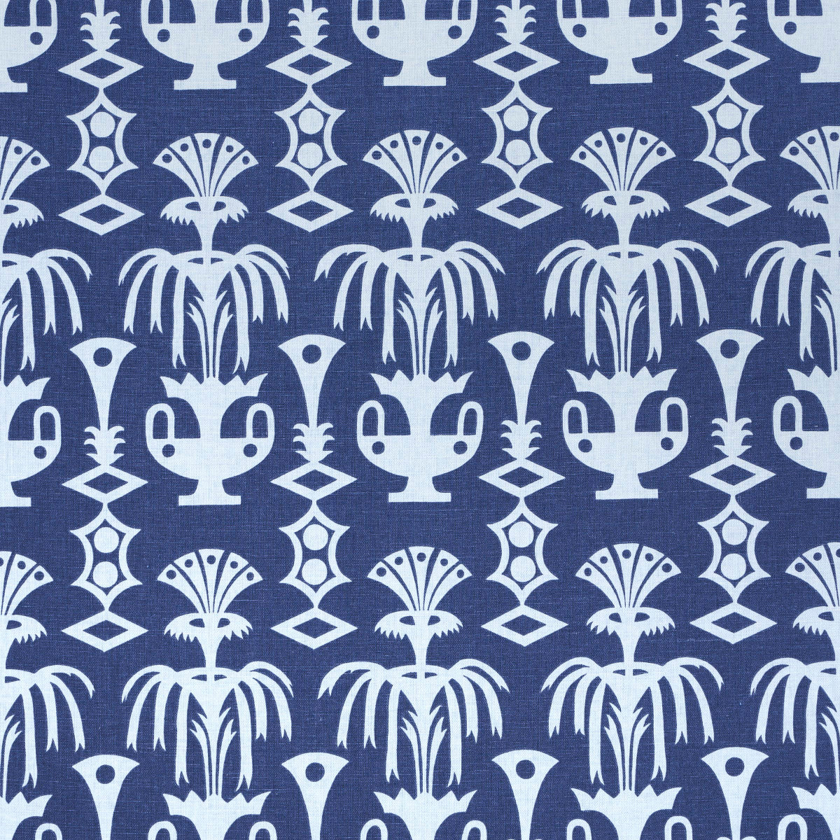 Fountain Grass fabric in blues color - pattern number 181501 - by Schumacher in the Drusus Tabor collection