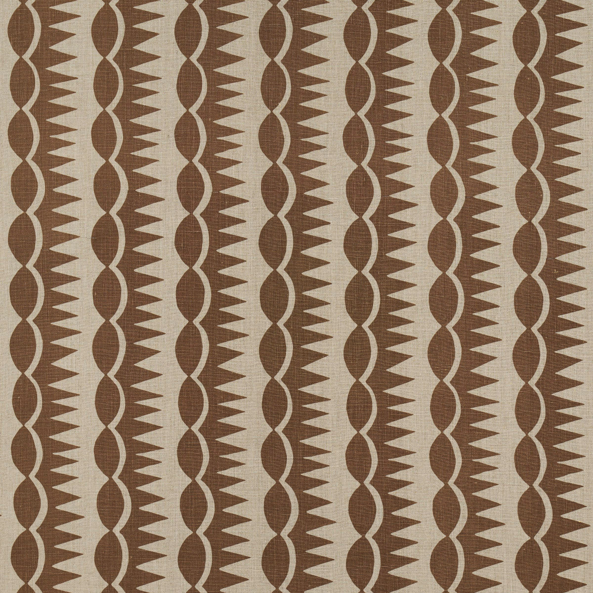 Dagger Stripe fabric in brown on natural color - pattern number 181530 - by Schumacher in the Drusus Tabor collection
