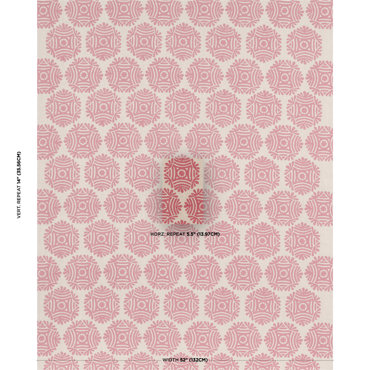 Gilded Star Hand Block fabric in red color - pattern number 181544 - by Schumacher in the Drusus Tabor collection