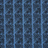 Venetian Zig Zag Block Print fabric in black on blue color - pattern number 181561 - by Schumacher in the Drusus Tabor collection