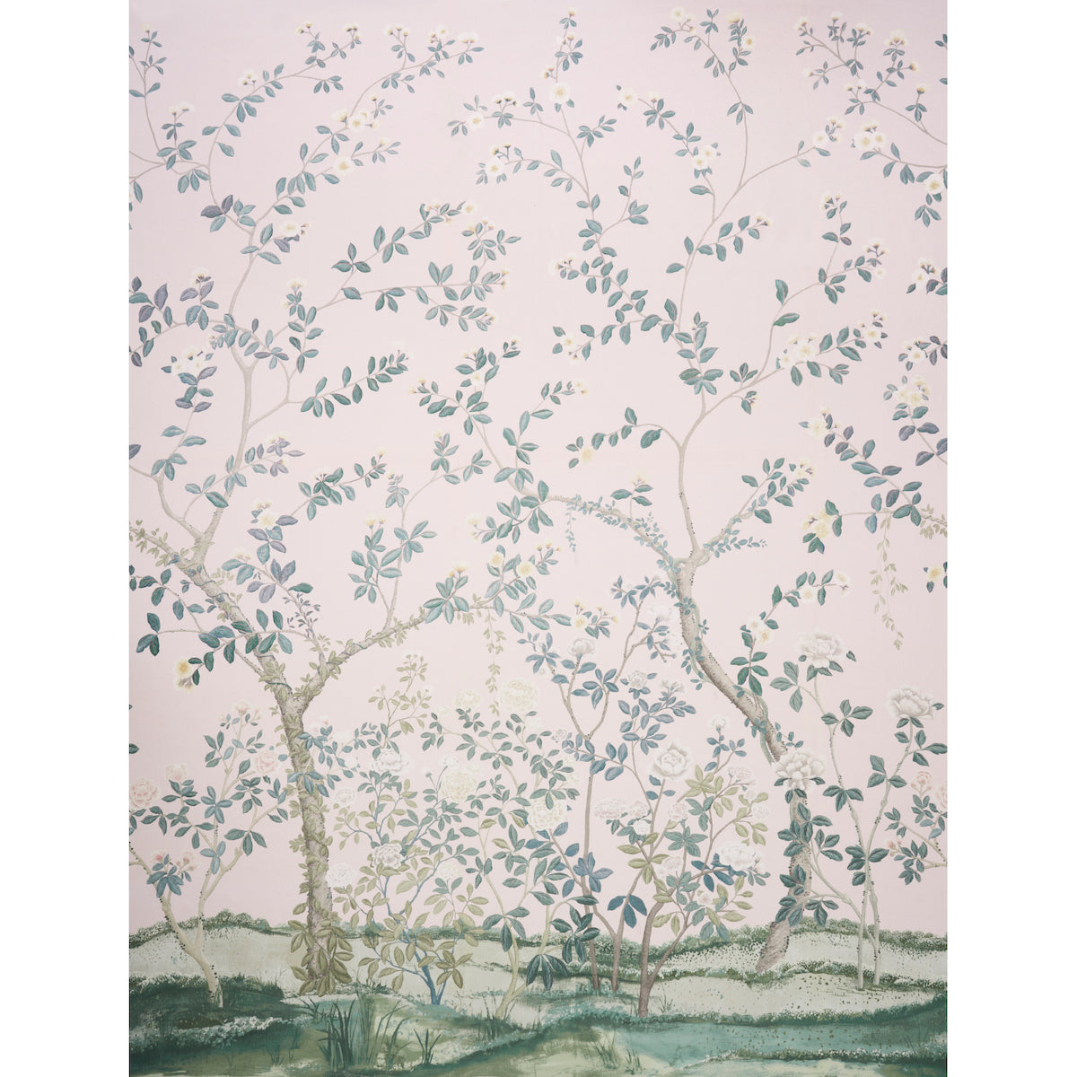 Madame De Pompadour Panel fabric in blush color - pattern number 181571 - by Schumacher in the Perennial Favorites collection