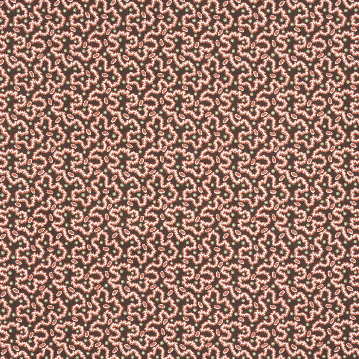 Leonie Vermicelli fabric in sepia color - pattern number 181722 - by Schumacher in the Le Max collection