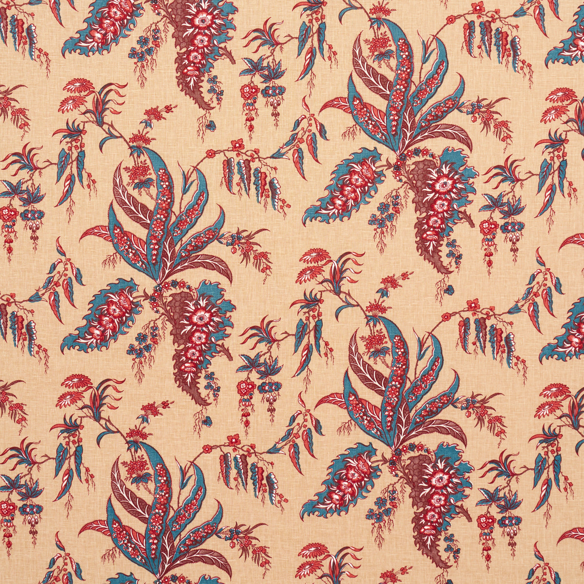 Apolline Botanical fabric in rouge and bleu color - pattern number 181730 - by Schumacher in the Le Max collection
