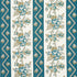 Sylvain Floral Stripe fabric in teal color - pattern number 181741 - by Schumacher in the Le Max collection