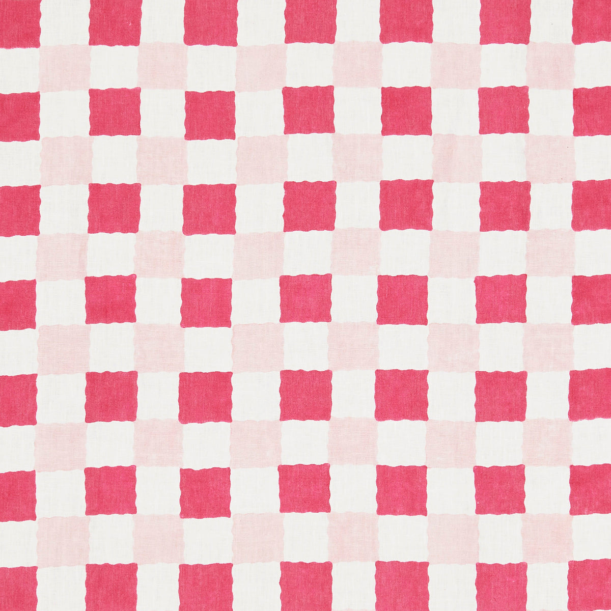 Chequer Hand Block Print fabric in pinks color - pattern number 181790 - by Schumacher in the Molly Mahon collection