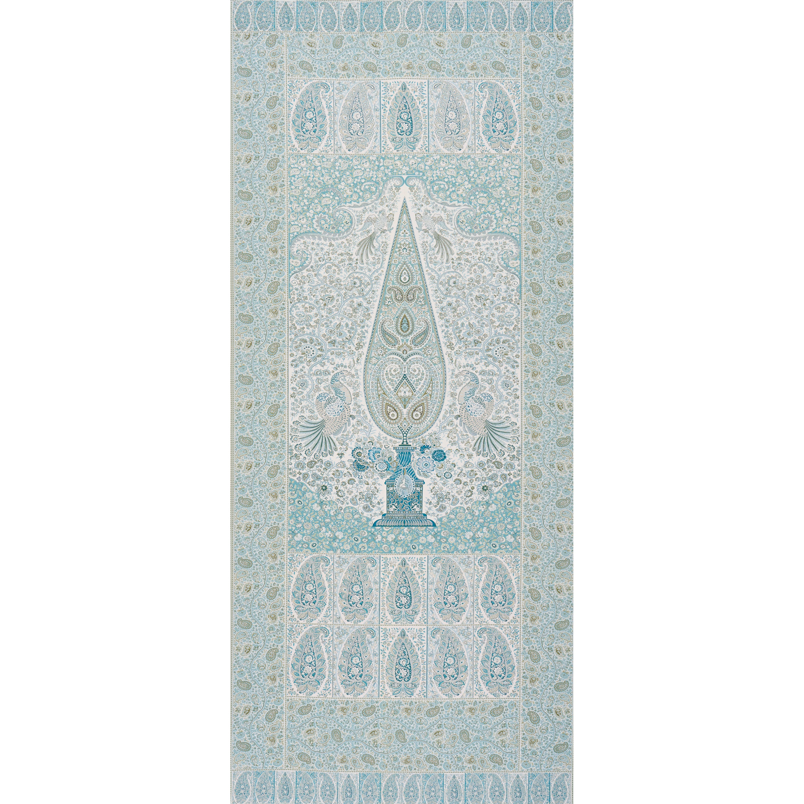 Colmery Paisley Panel fabric in peacock color - pattern number 181821 - by Schumacher in the Le Max collection