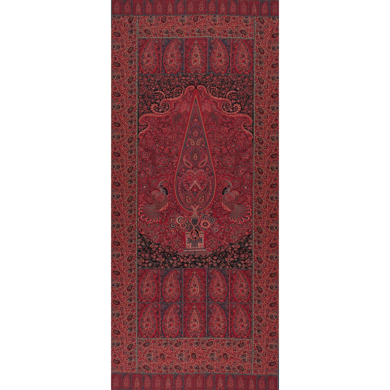 Colmery Paisley Panel fabric in rouge color - pattern number 181822 - by Schumacher in the Le Max collection