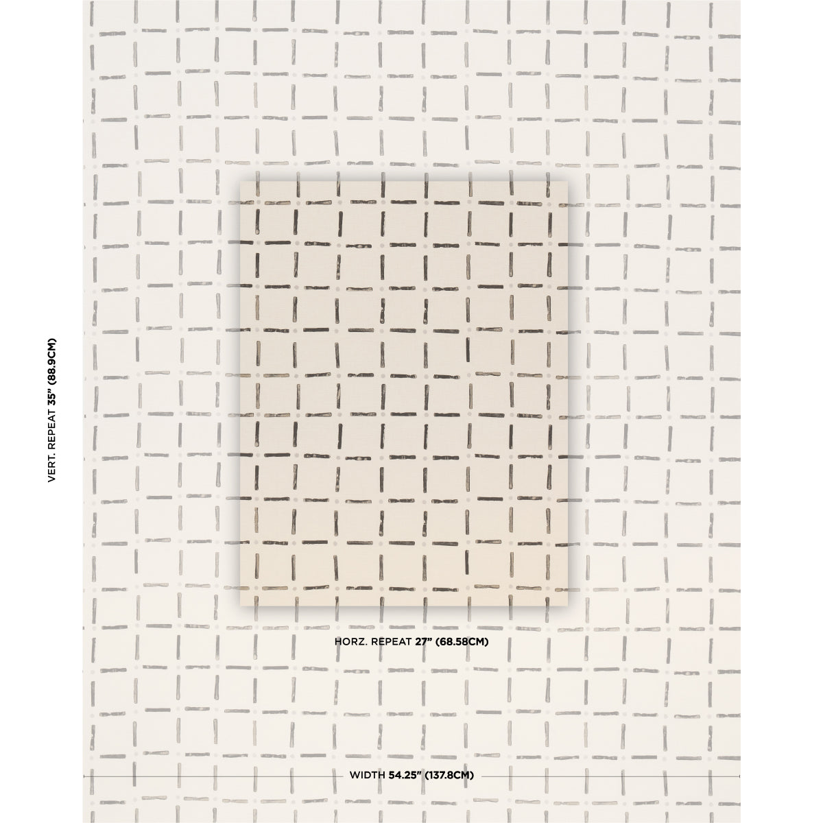 Drifting Grid fabric in black color - pattern number 181853 - by Schumacher in the Caroline Z Hurley collection