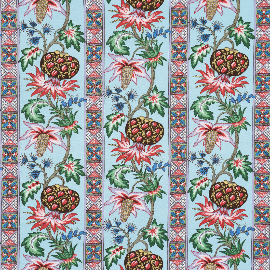Bailey Botanical fabric in azure color - pattern number 181860 - by Schumacher in the Schumacher Classics collection