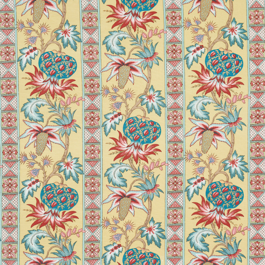 Bailey Botanical fabric in gold color - pattern number 181861 - by Schumacher in the Schumacher Classics collection