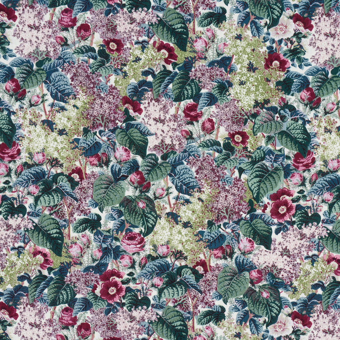 Floras Fleurs fabric in plum color - pattern number 181870 - by Schumacher in the Schumacher Classics collection