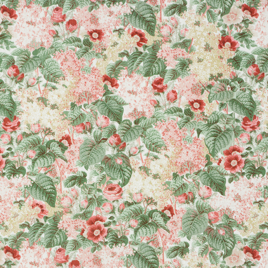 Floras Fleurs fabric in apricot color - pattern number 181871 - by Schumacher in the Schumacher Classics collection