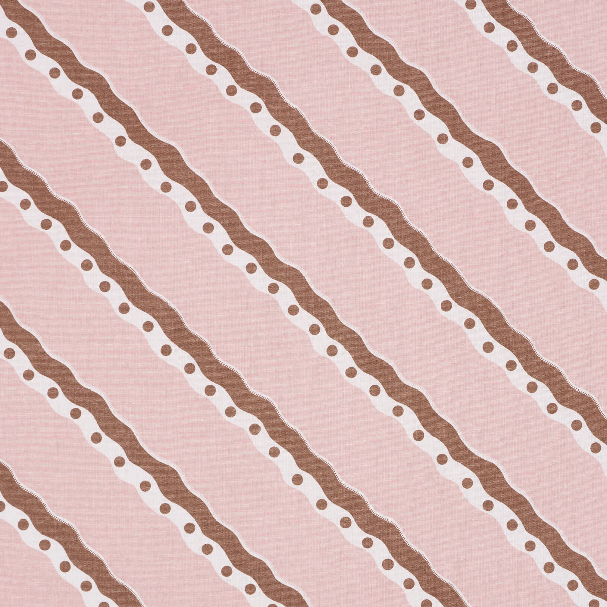 Rousseau Stripe fabric in cocoa and blush color - pattern number 181912 - by Schumacher in the Domino Effect collection