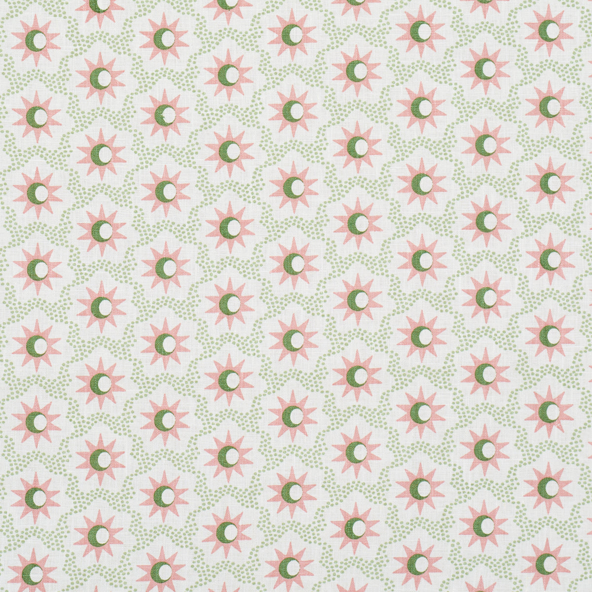Lucie fabric in pink and green color - pattern number 181940 - by Schumacher in the Domino Effect collection