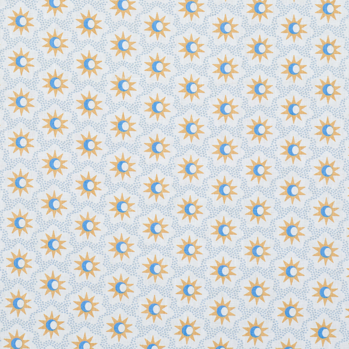 Lucie fabric in yellow and sky color - pattern number 181941 - by Schumacher in the Domino Effect collection