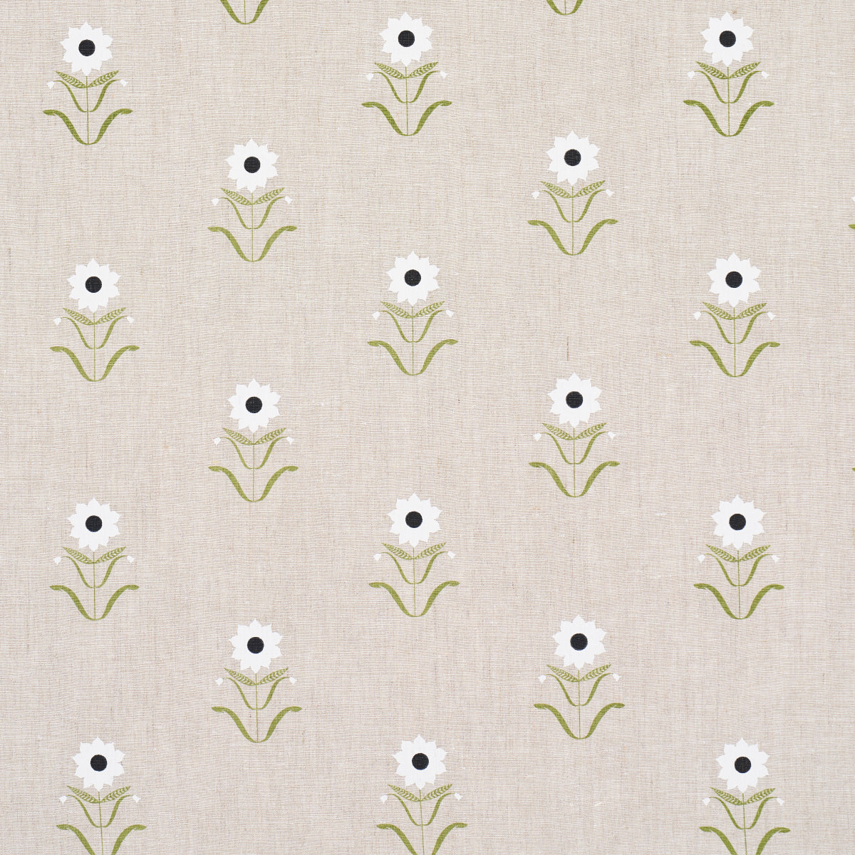 Forget Me Nots fabric in white on linen color - pattern number 181981 - by Schumacher in the Peg Norriss collection