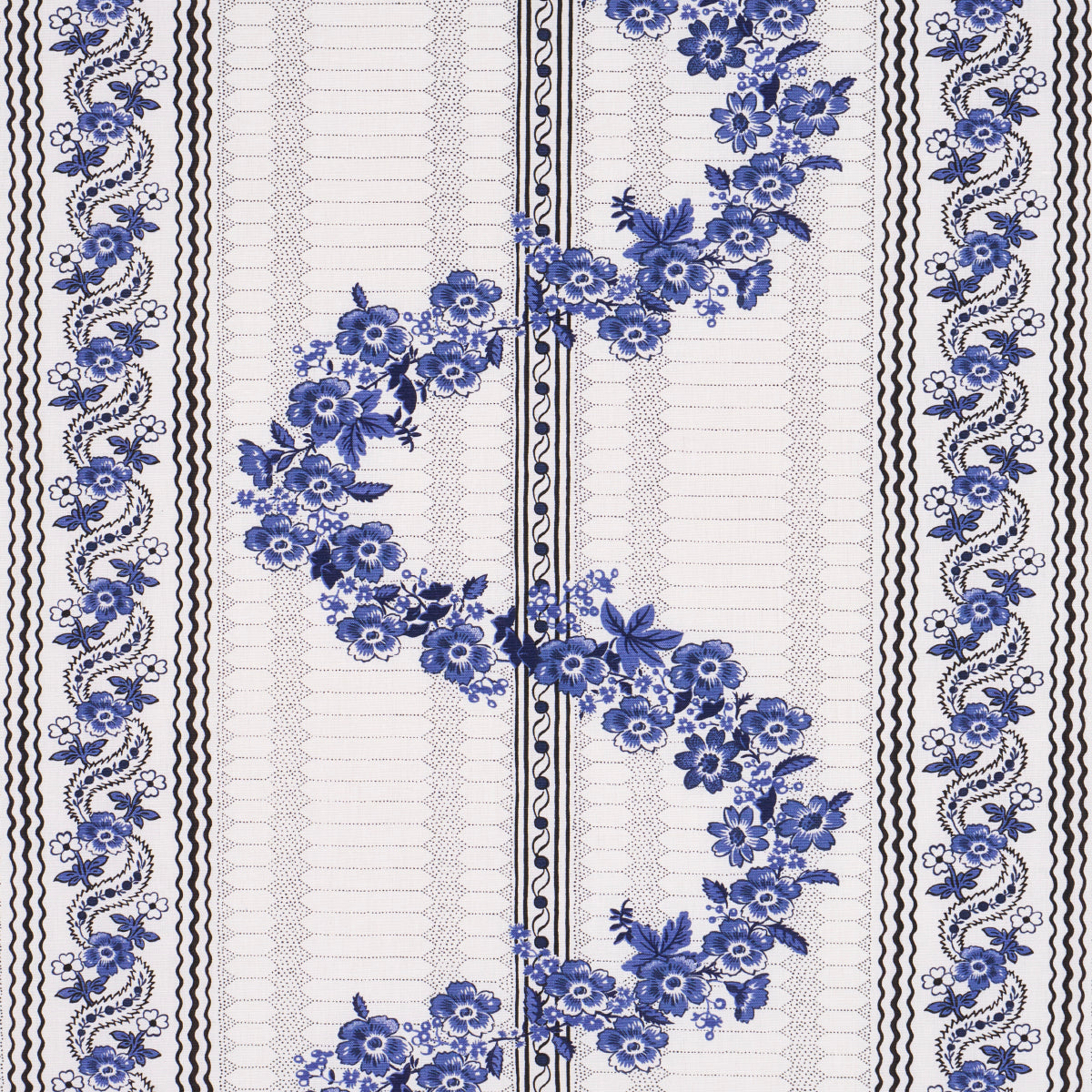 Serena Garland fabric in blue color - pattern number 182070 - by Schumacher in the Rita Konig collection