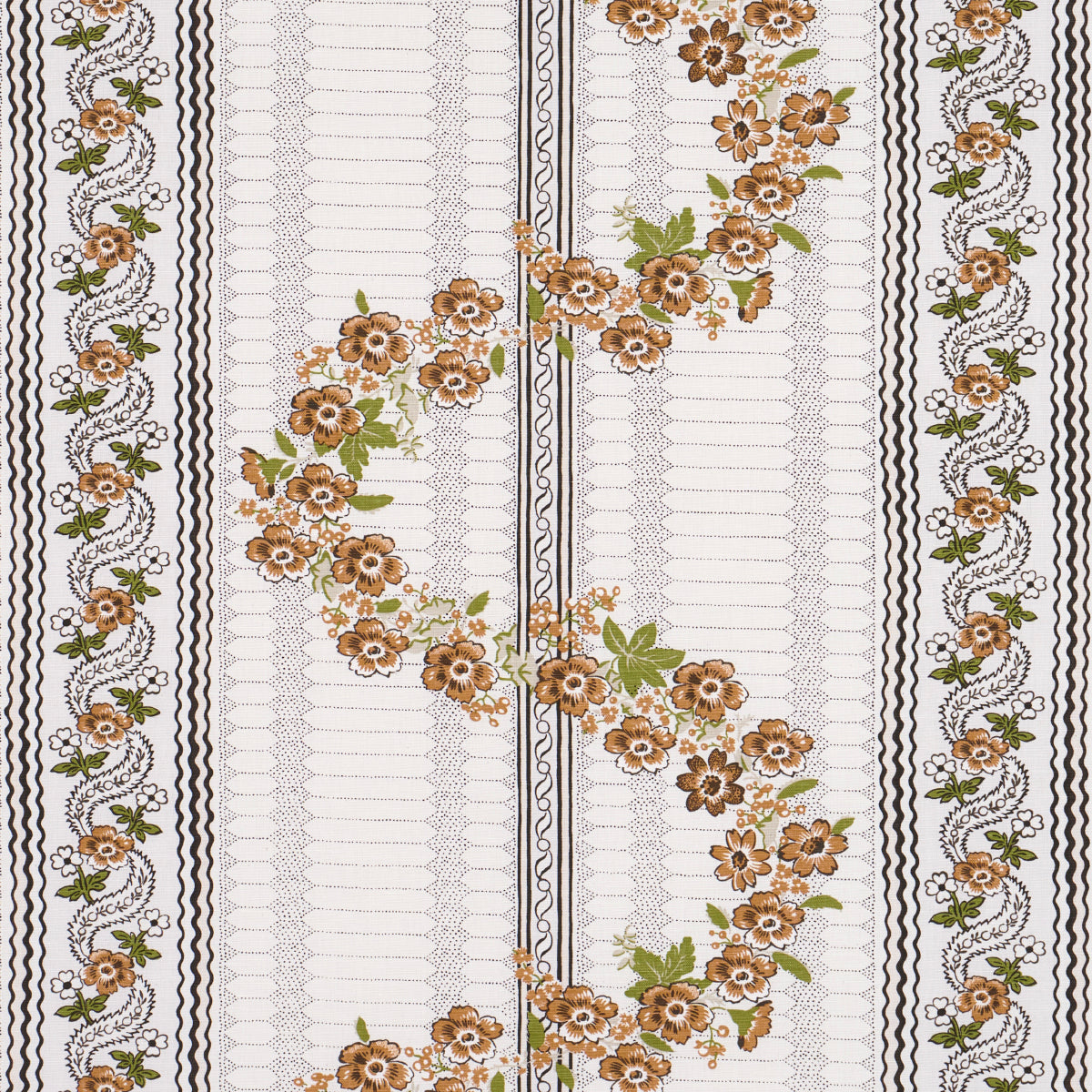 Serena Garland fabric in ochre color - pattern number 182071 - by Schumacher in the Rita Konig collection