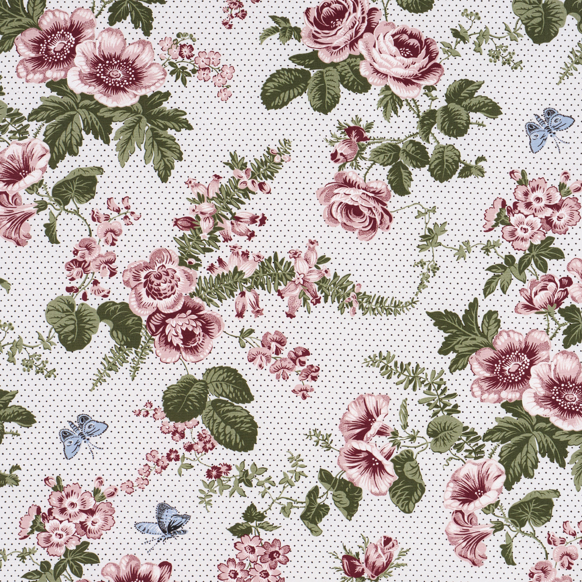 Sibyl Chintz fabric in rose color - pattern number 182080 - by Schumacher in the Rita Konig collection
