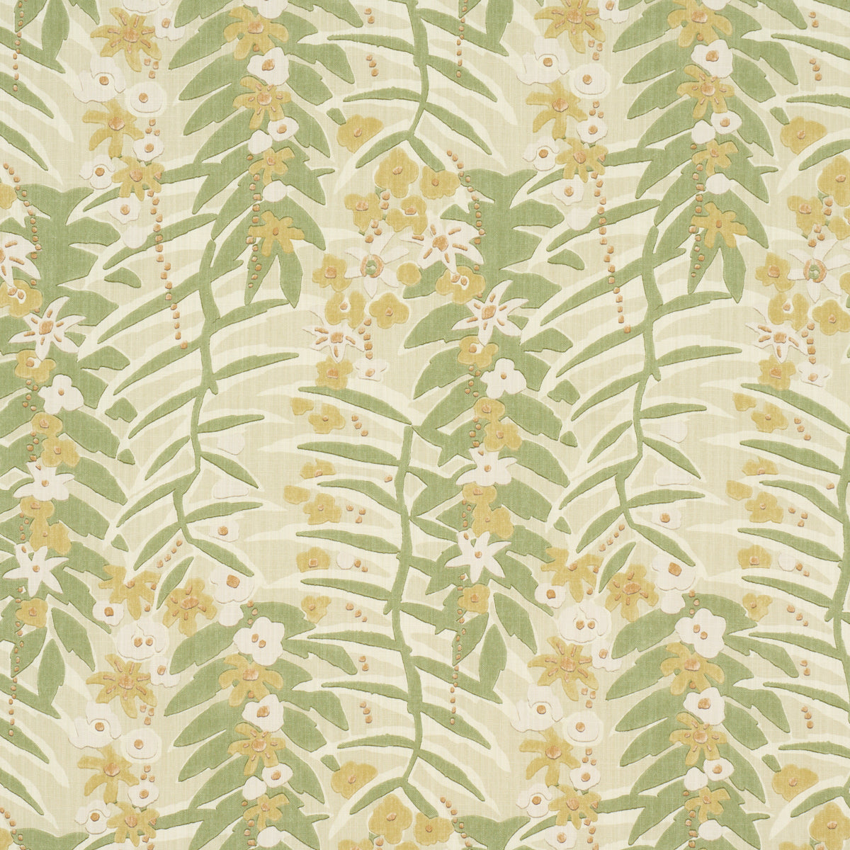 Ashbee Botanical fabric in citron color - pattern number 182151 - by Schumacher in the Craft Revival collection