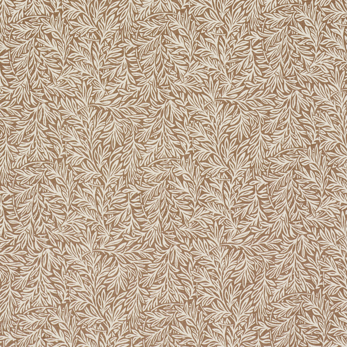 Willow Leaf fabric in mocha color - pattern number 182182 - by Schumacher in the Craft Revival collection