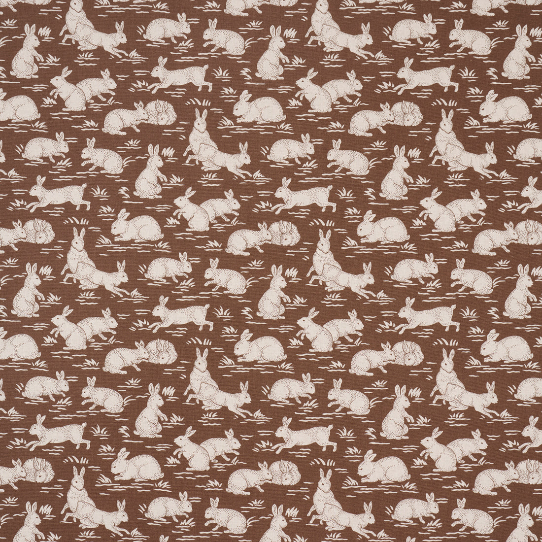 Cottontails fabric in chestnut color - pattern number 182241 - by Schumacher in the A Country Life collection
