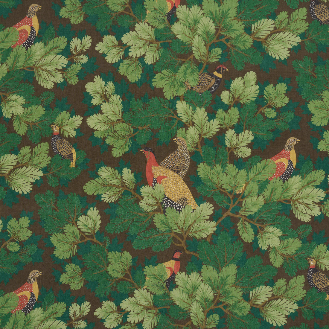 Covey Hedge fabric in chestnut color - pattern number 182251 - by Schumacher in the A Country Life collection