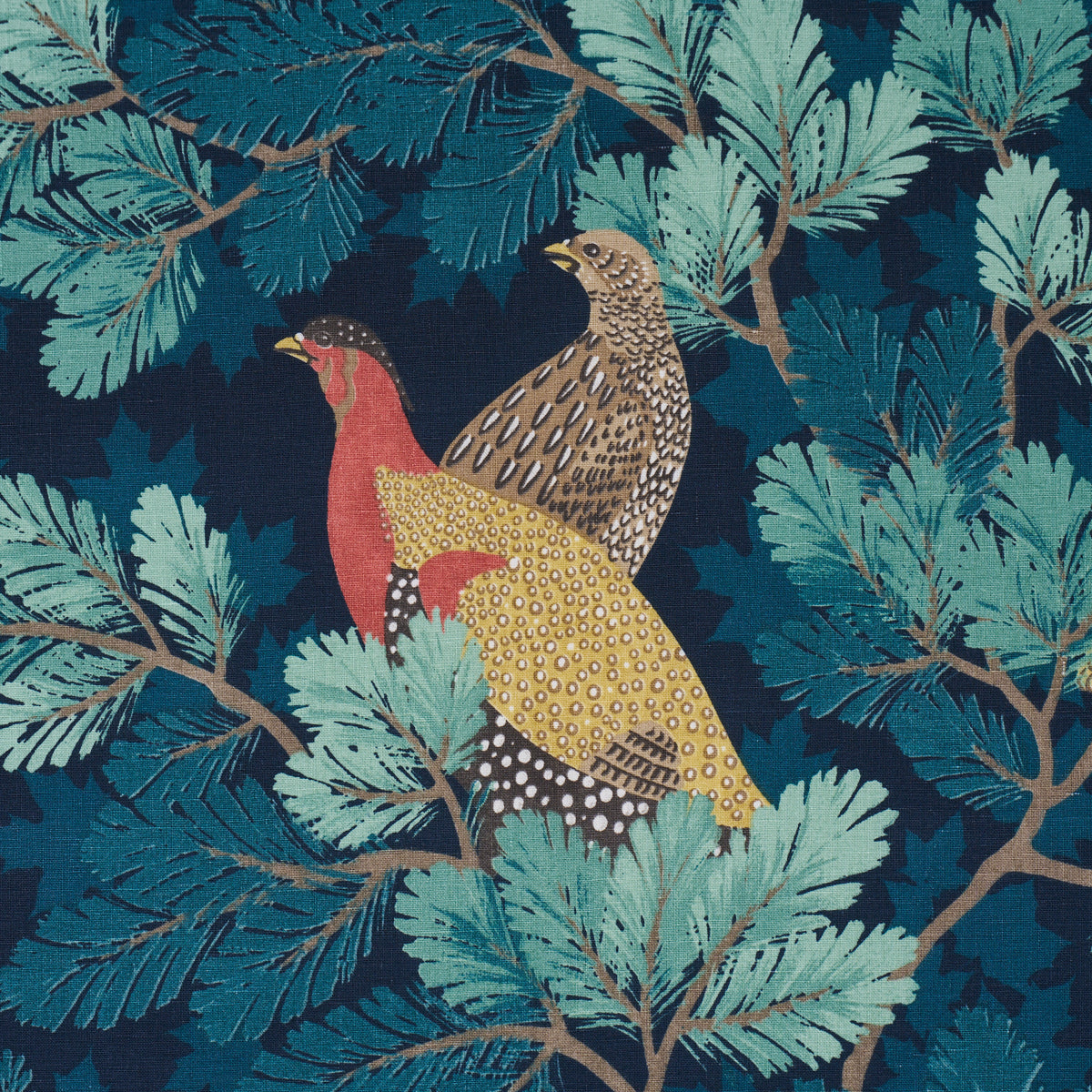 Covey Hedge fabric in midnight color - pattern number 182252 - by Schumacher in the A Country Life collection
