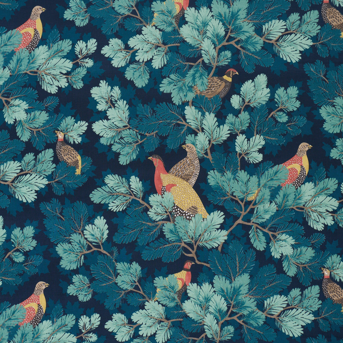 Covey Hedge fabric in midnight color - pattern number 182252 - by Schumacher in the A Country Life collection
