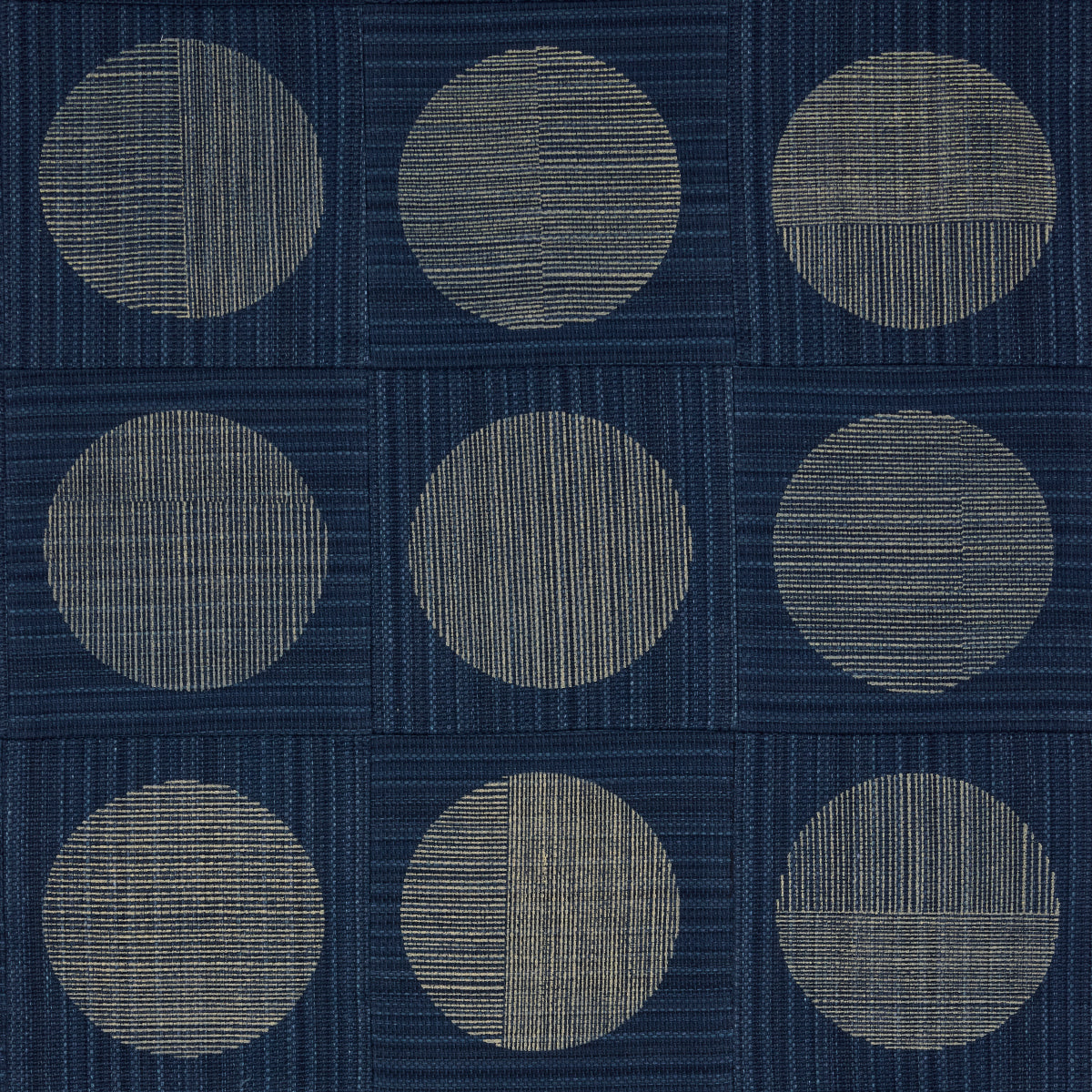 Una Hand Block Print fabric in indigo color - pattern number 182302 - by Schumacher in the Mesa collection