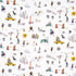 Joana Avillezs Street Scenes fabric in multicolor on white color - pattern number 182332 - by Schumacher in the The New Yorker collection