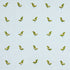 Birds Hand Block Print fabric in green on sky color - pattern number 182381 - by Schumacher in the Caroline Z Hurley collection