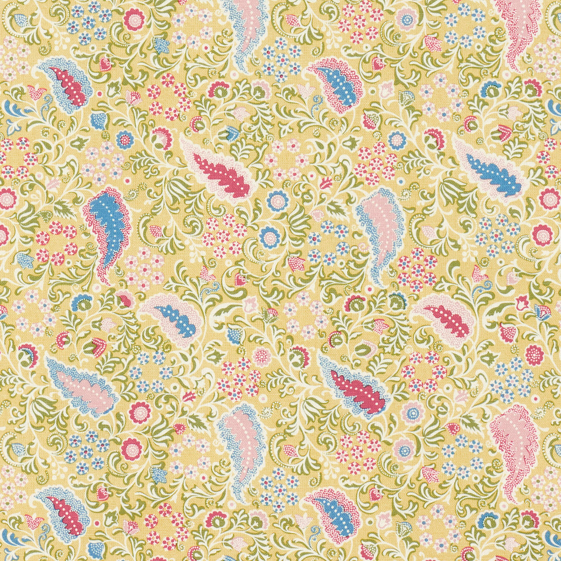 Peggy Paisley fabric in lemonade color - pattern number 182431 - by Schumacher in the Ashbury collection