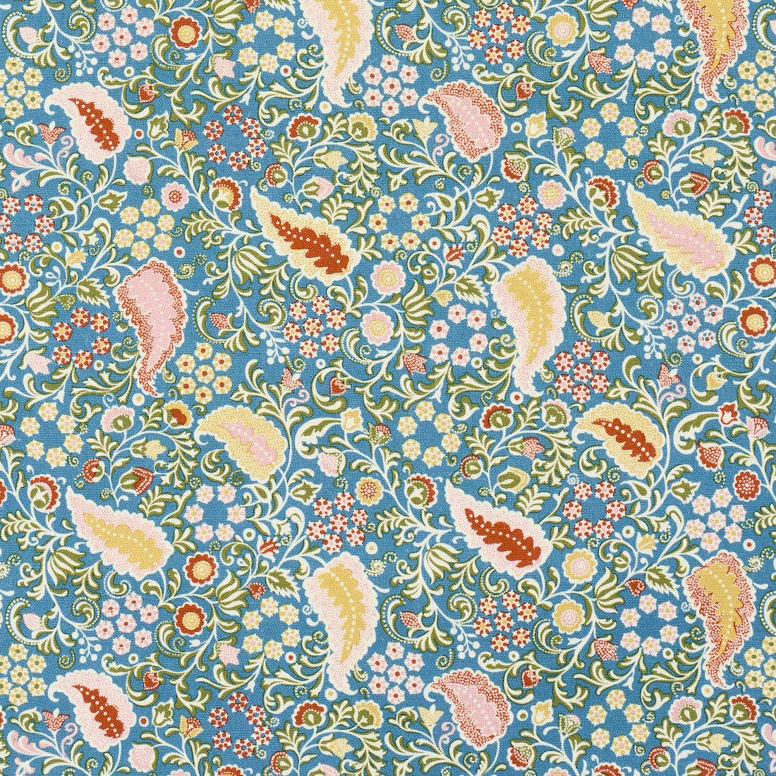 Peggy Paisley fabric in azure color - pattern number 182432 - by Schumacher in the Ashbury collection