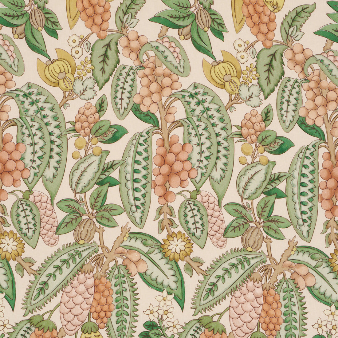 Fruits De Saison fabric in apricot color - pattern number 182482 - by Schumacher in the Timothy Corrigan collection