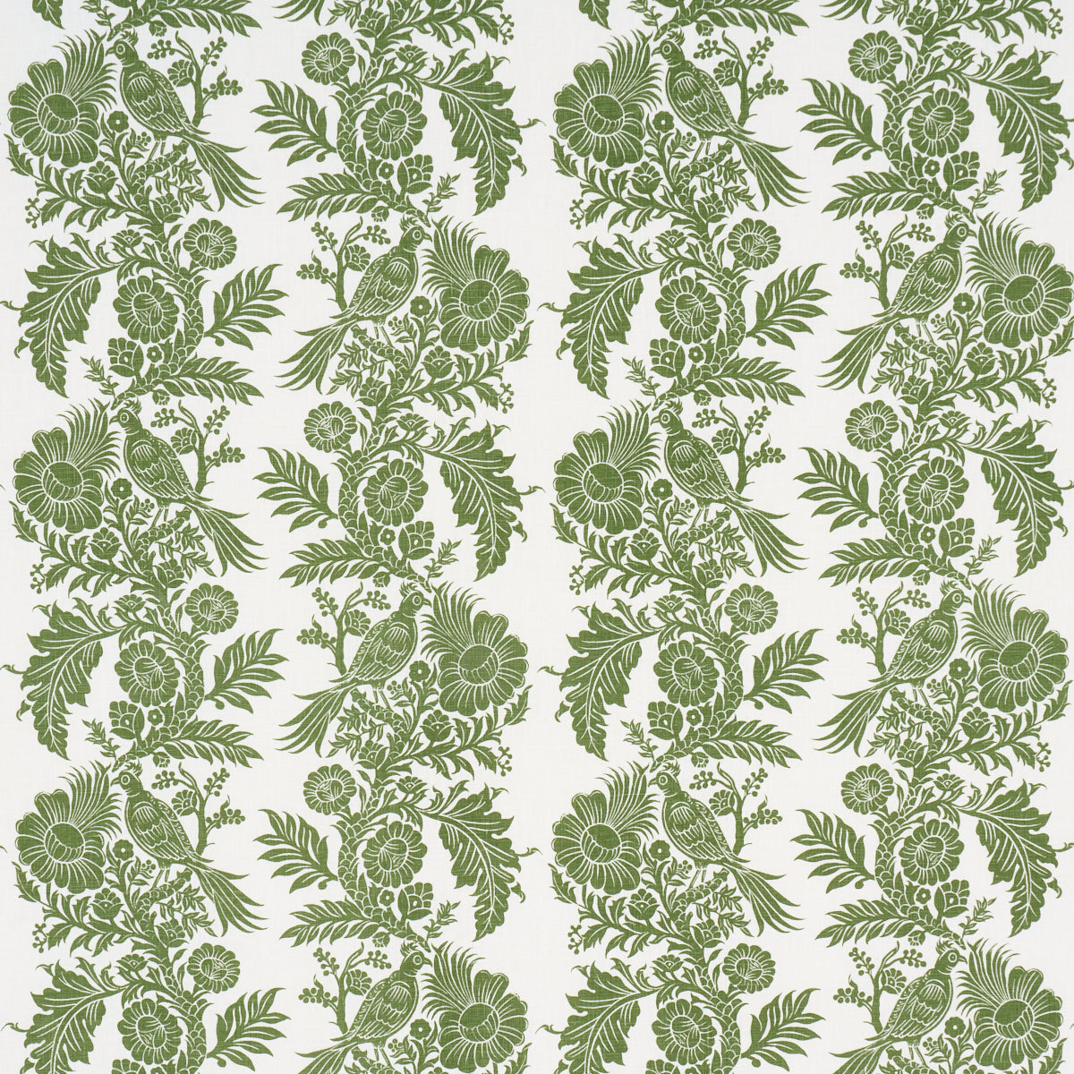 Raven Woods fabric in green color - pattern number 182530 - by Schumacher in the Marie-Anne Oudejans collection