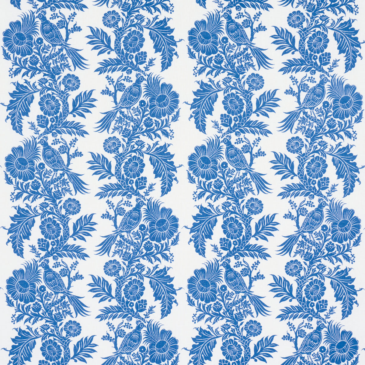 Raven Woods fabric in blue color - pattern number 182531 - by Schumacher in the Marie-Anne Oudejans collection