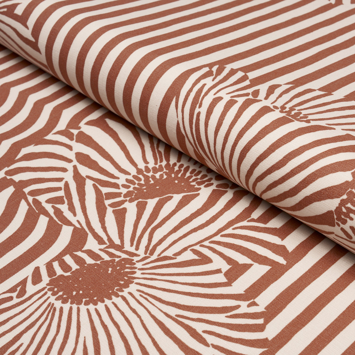 Chaney Floral fabric in terracotta color - pattern number 182540 - by Schumacher in the Schumacher Original Prints collection