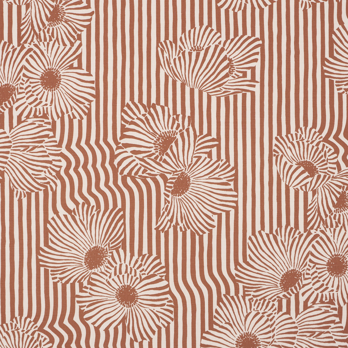 Chaney Floral fabric in terracotta color - pattern number 182540 - by Schumacher in the Schumacher Original Prints collection