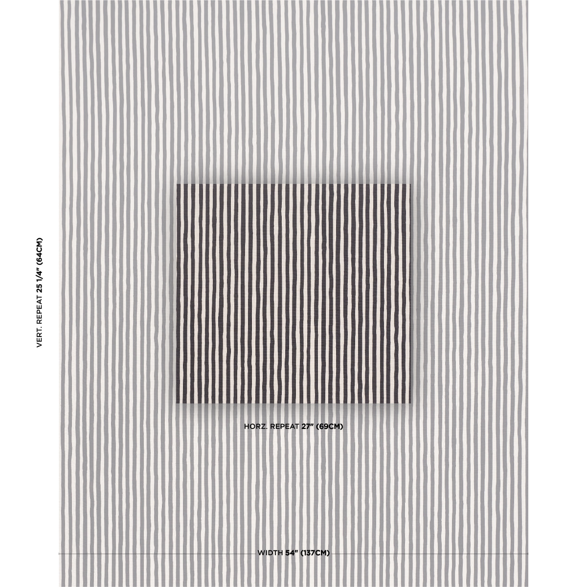 Chaney Stripe fabric in carbon color - pattern number 182552 - by Schumacher in the Schumacher Original Prints collection