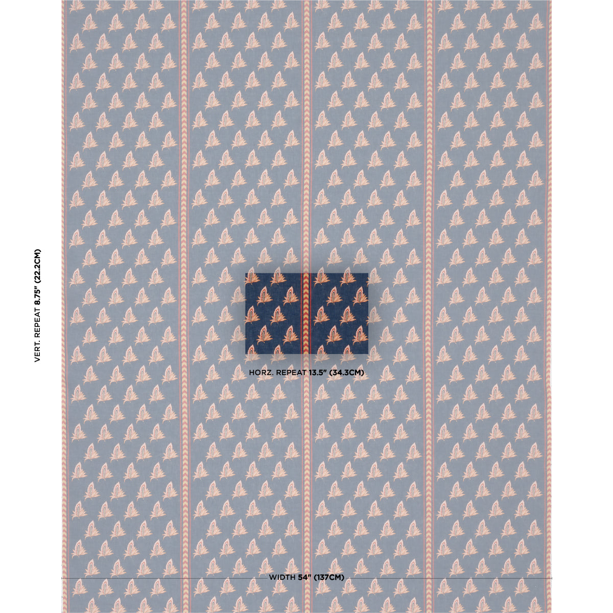 Bangalore Imagination fabric in bleu color - pattern number 182600 - by Schumacher in the Laura Gonzalez collection