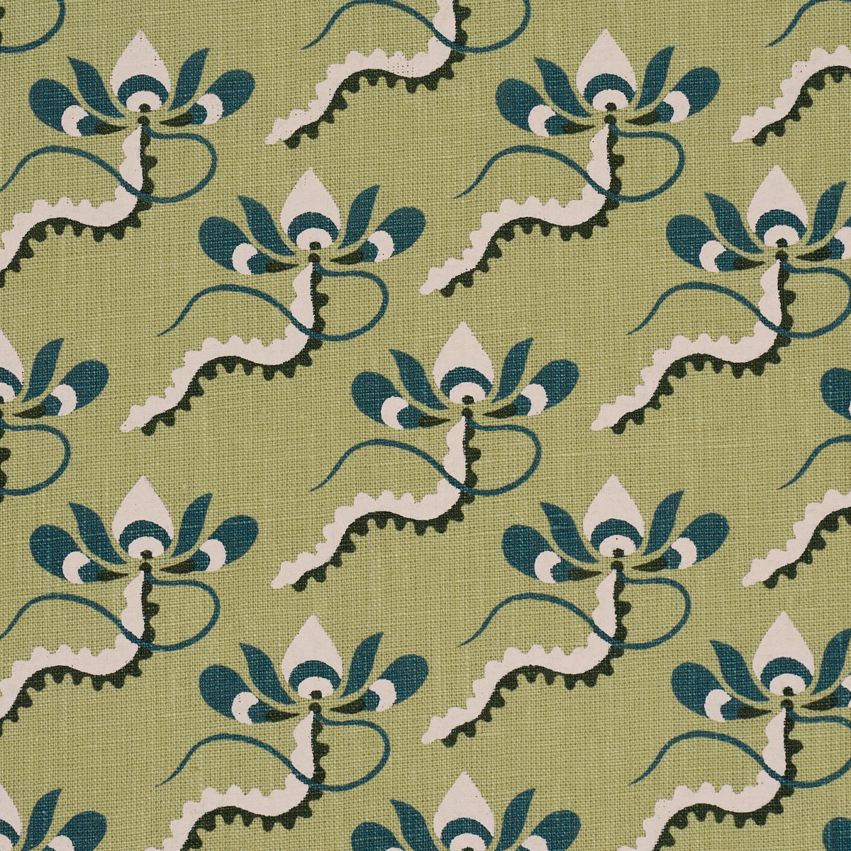Bombay Rainbow fabric in leaf color - pattern number 182610 - by Schumacher in the Laura Gonzalez collection
