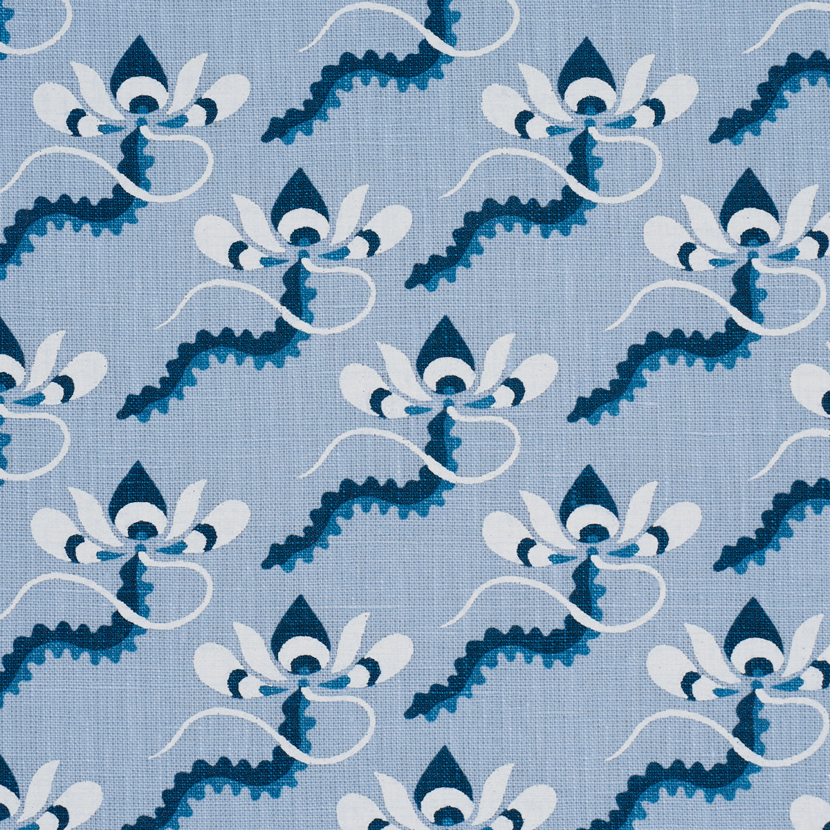 Bombay Rainbow fabric in bleu color - pattern number 182611 - by Schumacher in the Laura Gonzalez collection