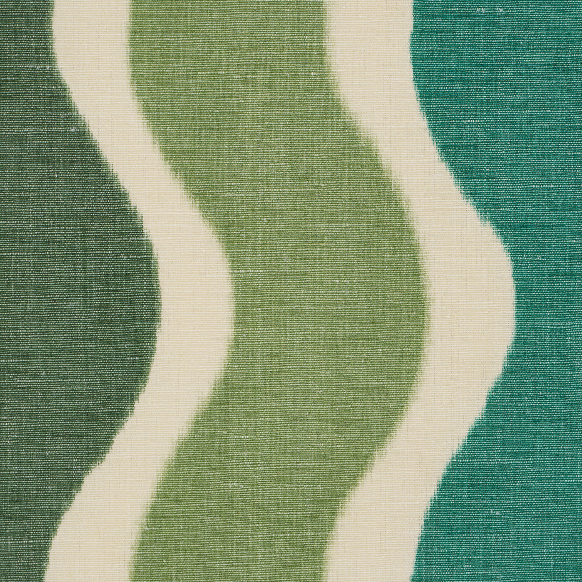 Roman Reverie fabric in teal &amp; leaf color - pattern number 182630 - by Schumacher in the Laura Gonzalez collection