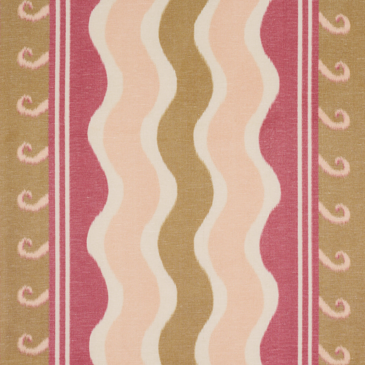 Roman Reverie fabric in gold &amp; rose color - pattern number 182631 - by Schumacher in the Laura Gonzalez collection