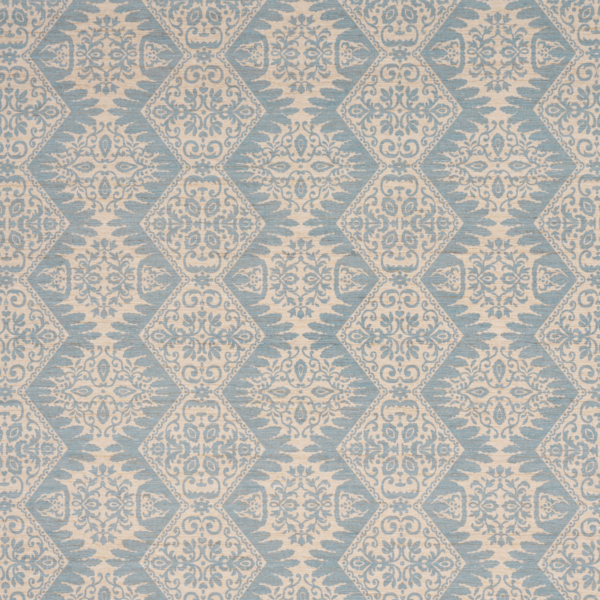 Berkeley Hand Printed Silk fabric in cornflower color - pattern number 182701 - by Schumacher in the Williamsburg collection