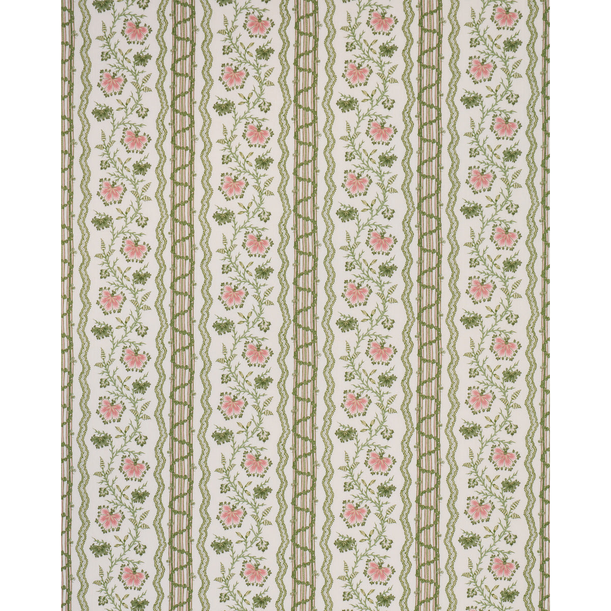 Parvati Floral Stripe fabric in petal color - pattern number 182711 - by Schumacher in the Williamsburg collection